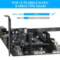 PCI-E 1X To USB 3.2 GEN1 5Gbps 20Pin Front Panel Header (To Type-C Front Panel Header) Front Panel Connector Riser Card. 
