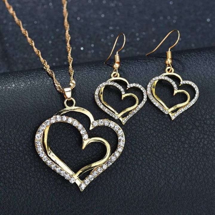 Fashion%20European%20and%20American%20Heart%20Shaped%20Wedding%20Dinner%20Wedding%20Dress%20Accessories%20Double%20Love%20Earrings%20Necklace%20Bracelet%20Gift%20-%20Image%205