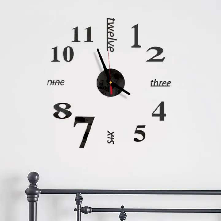 3D Acrylic Wall Clock DIY Mute Wall Clock Wall Stickers Home Decorations