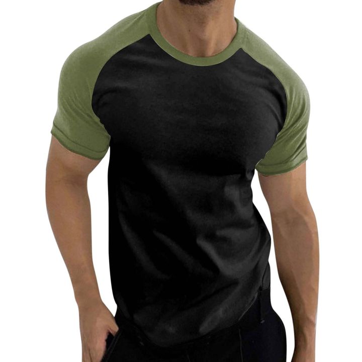 Mens%20Summer%20T-shirts%20Casual%20Sport%20Color%20Block%20Raglan%20Sleeves%20O-neck%20Skinny%20T%20Shirt%20Stitching%20Bodybuilding%20Baseball%20Male%20Top%20Tees%20-%20Image%204