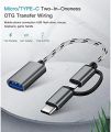 2 in 1 USB 3.0 OTG Adapter Cable Type-C Micro USB to USB 3.0 Interface Charging Cable Line for Cellphone Converter for Cellphone. 