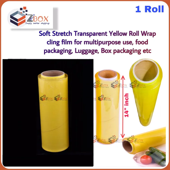 Plastic%20Soft%20Stretch%20Yellow%20Wrap%2014%20inch%201%20Roll%202%20Kg%20Strong%20Stretch%20Wrap%20Cling%20Film%20for%20Food%20Packing%20/%20Luggage%20Packing%20/%20Box%20Wrapping%20etc%20-%20Image%202