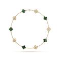 【In-demand】 Direct Supply Yellow Black Agate Ten Flower Necklace Double-Sided Four-Leaf Clover Clavicle Chain NOVEMBER'S Luxury. 