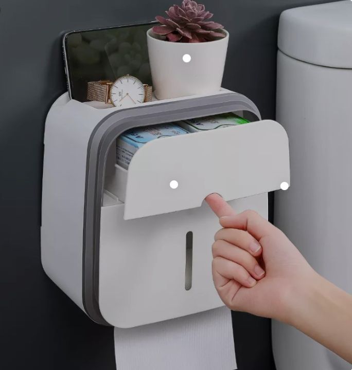Double layer Toilet Tissue Holder With Drawer, Tissue box and holder