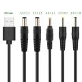 USB to DC Port Charging Cable Cord DC/5.5x2.1 5.5x2.5 3.5x1.35 4.0x1.7 2.5x0.7. 