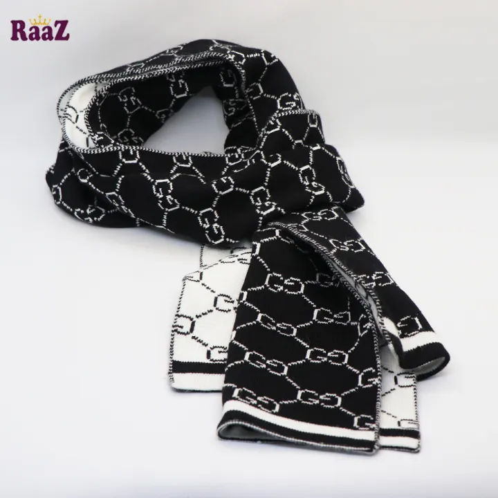 Black%20And%20White%20Premium%20Knitted%20Logo%20Scarf%20Muffler%20-%20Image%203