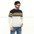 Premium Quality Silver Black Color Cotton Wool And Spandex Full Sleeve jacquard Sweater For Men. 