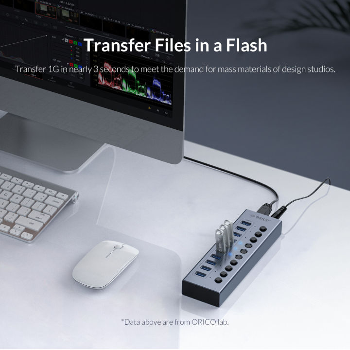 ORICO%20BT2U3-10Ab%20Industrial%20USB%203.0%20HUB%2013/16%20Port%20Aluminum%20USB%20Splitter%20On/Off%20Switch%20With%2012V%20Power%20Adapter%20Support%20Charging%20for%20Computer%20-%20Image%206