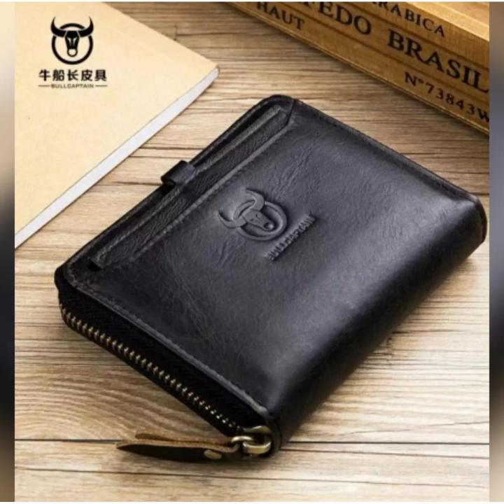 High quality 99% Leather Round Zipper Wallet For Men
