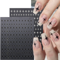 Black White Star Y2K Nail Art Stickers Metallic Silver Star Nail Decals Hologram Nail Seals Korean Style Manicure Deco LEBSO-167.