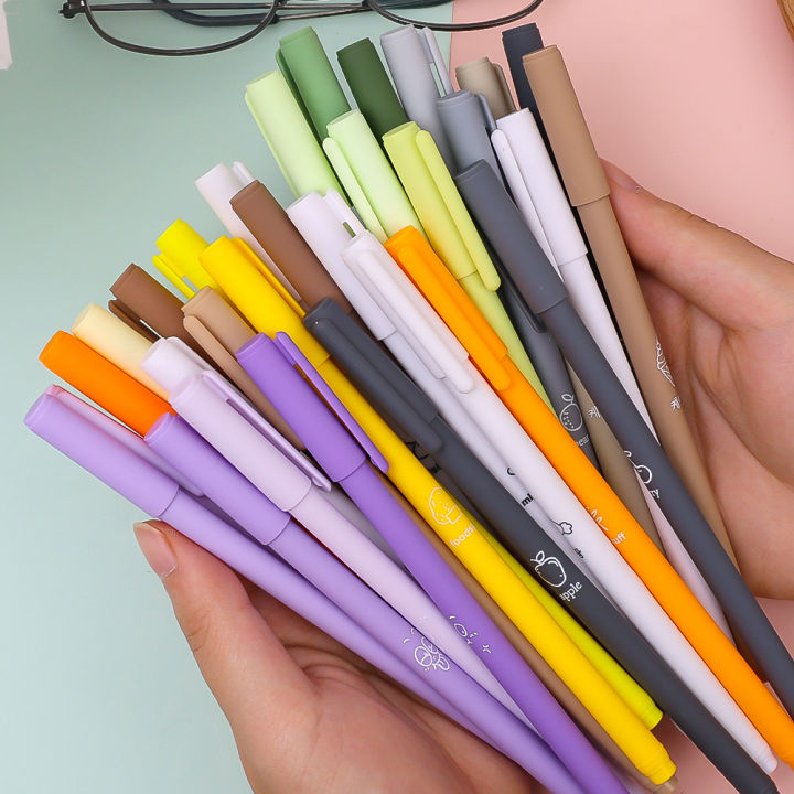 6Pcs/Set%200.5Mm%20Morandi%20Color%20Neutral%20Pen%20Office%20Supplies%20Student%20Stationery%20Black%20Ink%20Pens%20Children%20Gift%20-%20Image%203