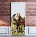 Horse Door Sticker Door cover Self-adhesive Wallpaper Kitchen Wall poster Deer Home Decoration Mural pvc. 
