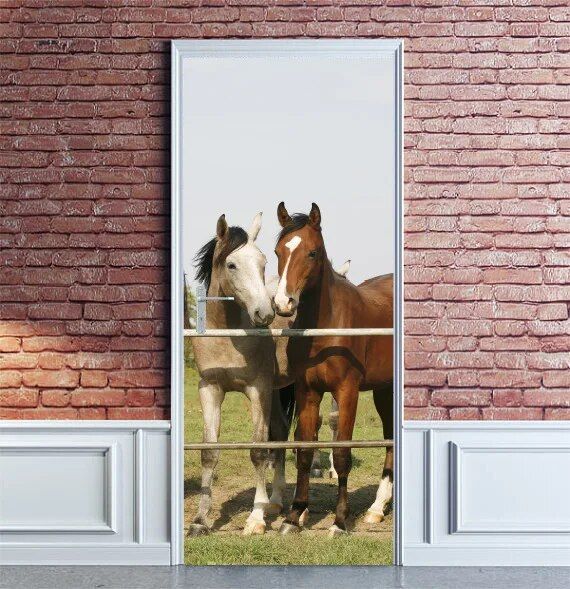Horse%20Door%20Sticker%20Door%20cover%20Self-adhesive%20Wallpaper%20Kitchen%20Wall%20poster%20Deer%20Home%20Decoration%20Mural%20pvc%20-%20Image%207