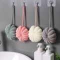 Pumpkin Shape Mesh Bath Poufs Body Exfoliating Bath Shower Ball for Men and Women Bathing Accessories.