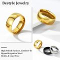 Men's Metal Ring- Stainless Steel Finger Ring- Golden.