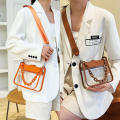 Ladies Bag Transparent Bag Jelly Bag Fashion PVC Bag Chain Bag Messenger Bag Satchel Crossbody.