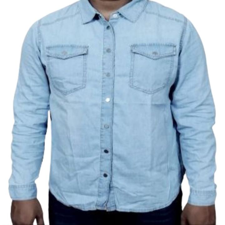 Mans Casual Summer Tissue Cotton Denim Shirt
