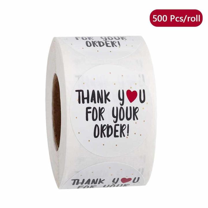 Creative 500 Pieces Round Thank You for Your Order-White level round Sticker- Thank you Sticker