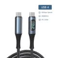 Thunderbolt 4 USB4.0 ELbow Display Cable 40Gbps Type C to C Cable PD240W Blazing-Fast Charging Cable 8K@60Hz for MacBook iPad.