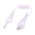 USB To Type C Switch Cable DC 5V 2A Power Supply Extension Power Wire White Black USB To Type C Button Switch Line For Lamp Fan. 