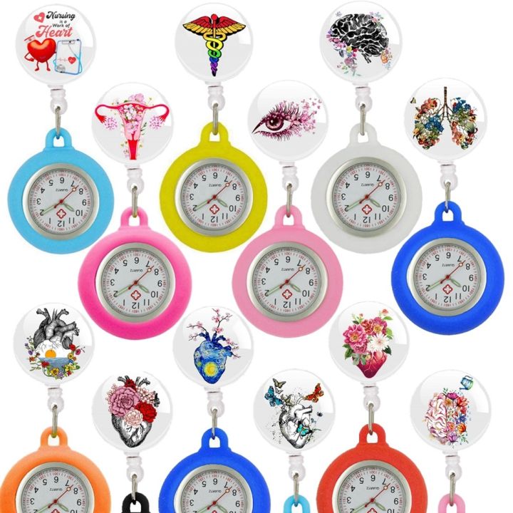Medicine Health Care Heart Hospital Medical Icons Nurse Doctor Human Organ Arts Clips Hang FOB Quartz Pocket Watches Clock Gifts