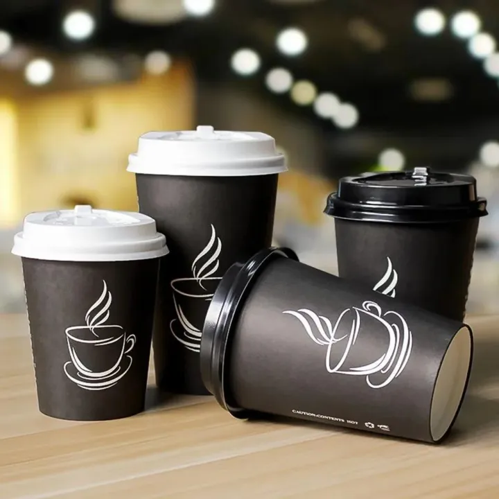 Disposable Thickened Paper Cups Heat Resistant Anti-scalding For Hot Beverages Like Coffee Tea Lid Wholesale