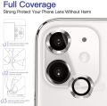For Apple iPhone 12 White Camera Protector WSKEN Metal Ring Tempered Glass Camera Lens Protector. 