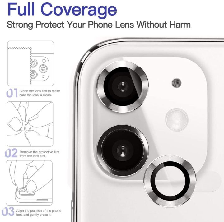 For%20Apple%20iPhone%2012%20White%20Camera%20Protector%20WSKEN%20Metal%20Ring%20Tempered%20Glass%20Camera%20Lens%20Protector%20-%20Image%203
