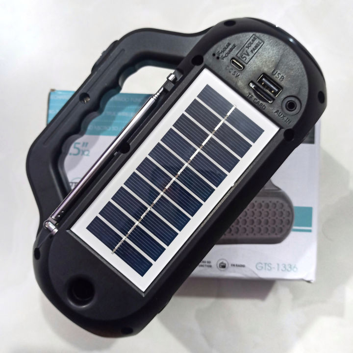 GREATNICE GTS-1336 Bluetooth, USB, AUX, SD Card & FM Radio Supported Solar Charging Speaker With Torch