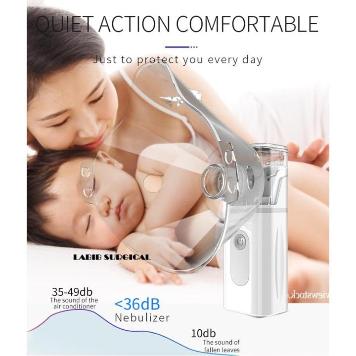 Portable Mini Handheld Mesh Nebulizer Machine/ Ultrasonic Steam Inhaler Nebulizer Machine For Child & Adults Nebulization-Smart USB Connector 