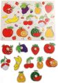 Wooden Vegetables And Fruits Puzzle. 