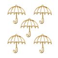 5Pcs Gold Umbrella Resin Frame Open Bezels Setting Blank Pendant Jewelry Making. 