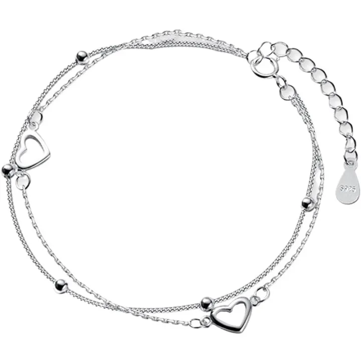 Round%20Bead%20Love%20Bracelet%20Heart%20Hand%20Decorated%20Double%20Design%20Sweet%20925%20Silver%20Plated%20Chain%20Bracelet%20for%20Women%20Girls%20Gifts%20-%20Image%206