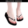 KRAVOO Wedges Women Shoes Small Floral Platform Flip Flops Slippers Women Women Sandals Outdoor Ladies Shoes Beach Slides 2023.