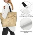 Custom Vitruvian Man Canvas Shopping Bags Women Recycling Large Capacity Grocery Leonardo Da Vinci Tote Shopper Bags. 