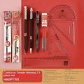 M&G Stationery Exam Special Set Gel Pen Refill Pad Coating Card 2B Pencil Set Ruler Eraser 13-piece Set.