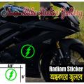 Bike Radium Sticker - Flash Logo / Glow in the dark ( Waterproof & Premium quality)/ Bike Sticker Gallery. 