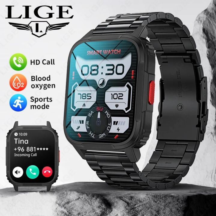 Waterproof Smartwatch Lp68 2024 Rugged Military Smart Watch Men