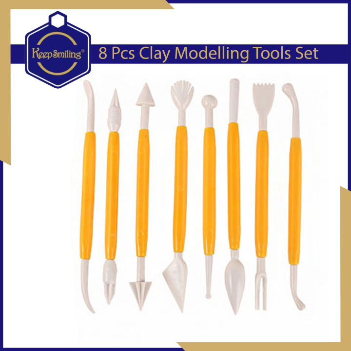 Keep%20Smiling%208pcs%20(Yellow)%20Clay%20Sculpting%20Tools%20Set%20Pottery%20Carving%20Ceramic%20Modelling,%20Cake,%20Chocolate%20&%20Clay%20Carving%20-%20Image%203