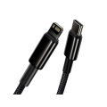 Baseus Tungsten Gold Fast Charging Data Cable Type-C to IP PD 20W 1m Black.