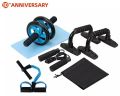 4-in-1 AB Roller Kit Abdominal Press Wheel Pro with Push-UP Bar Jump Rope Knee Pad Gym Home Exercise Fitness Workout Equipment. 