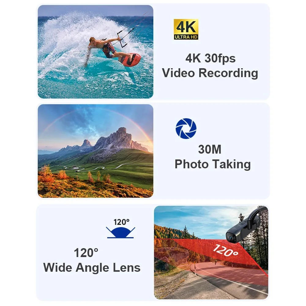 4K 30FPS Head Mounted Camera Wearable WiFi Video Camera | Daraz.com.bd