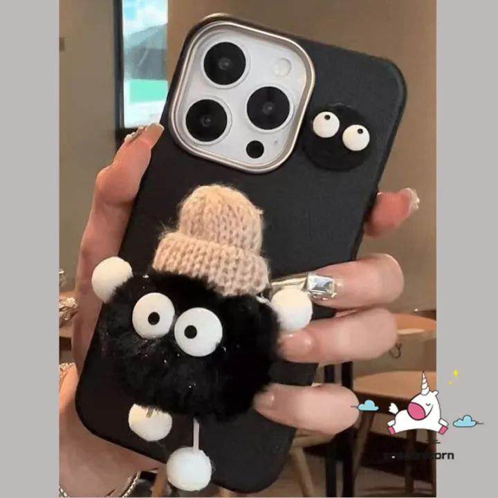 Cartoon%20Cute%20Plush%20Coal%20Ball%20Bracket%20Cute%20Cookie%20DIY%20Doll%20Case%20Compatible%20for%20IPhone%2016%2014%2012%2013%2015%2011%20Pro%20Max%20XR%2016%2014%2015%20Plus%20X%20XS%20Max%2016Pro%20Luxury%20Skin%20Feel%20Leather%20Texture%20Case%20-%20Image%202