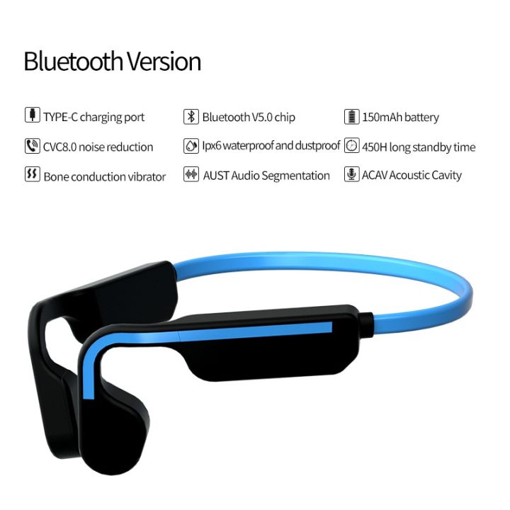 【FUPANG】Tinzzi Bone Conduction Headset Long Standby Open Ear 5.0 Earbuds Earhook Running Sports Neckband Earphones