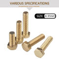M3 M4 M5 M6 M8 M10 M12 Brass Hexagon Machine Screw Copper Hex Metric Bolts Length 6mm-100mm DIY Tool. 