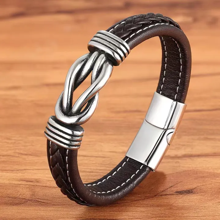 2024%20High%20Quality%20Infinity%20Knot%20Leather%20Wristband%20Bracelet%20Pulsera%20Stainless%20Steel%20Magnetic%20Clasp%20Braided%20Leather%20Bracelet%20For%20Men%20-%20Image%207