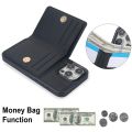 For iPhone 12 11 Pro XS Max XR X 7 8 SE2 Mini Phonrelaxe Case, Folding Card Bag Ring Bracket Leather Cover.