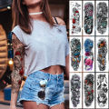 【beauty code store】Large Arm Sleeve Tattoo Sculpture Angel Waterproof Tattoo Rose Butterfly Men Holy Skull Tatoo Women. 