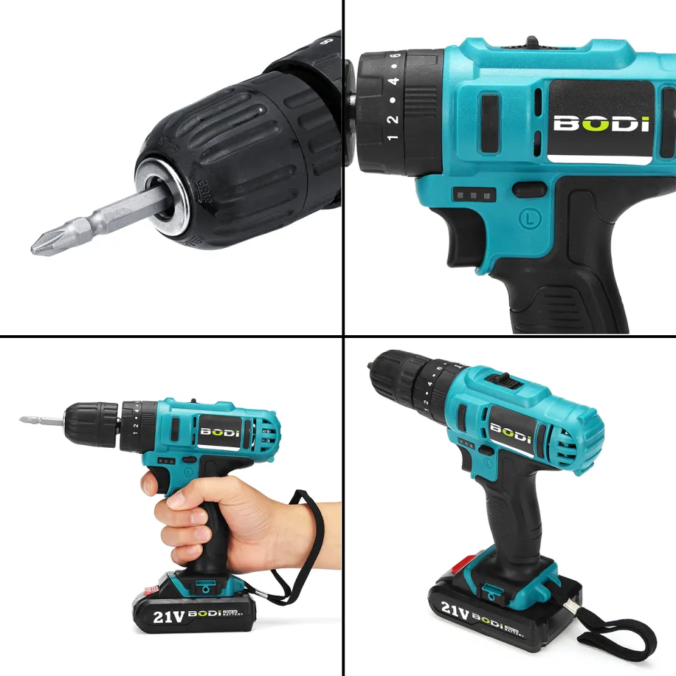 21V 2-Speed Electric Cordless Impact Drill 3/8
