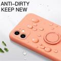 Original Liquid Silicone Ring Holder Case For iPhone 15 14 13 1happy2 11 Pro Max Mini Xs XR 7 8 Plus SE Bracket Magnetic Cover Strap.